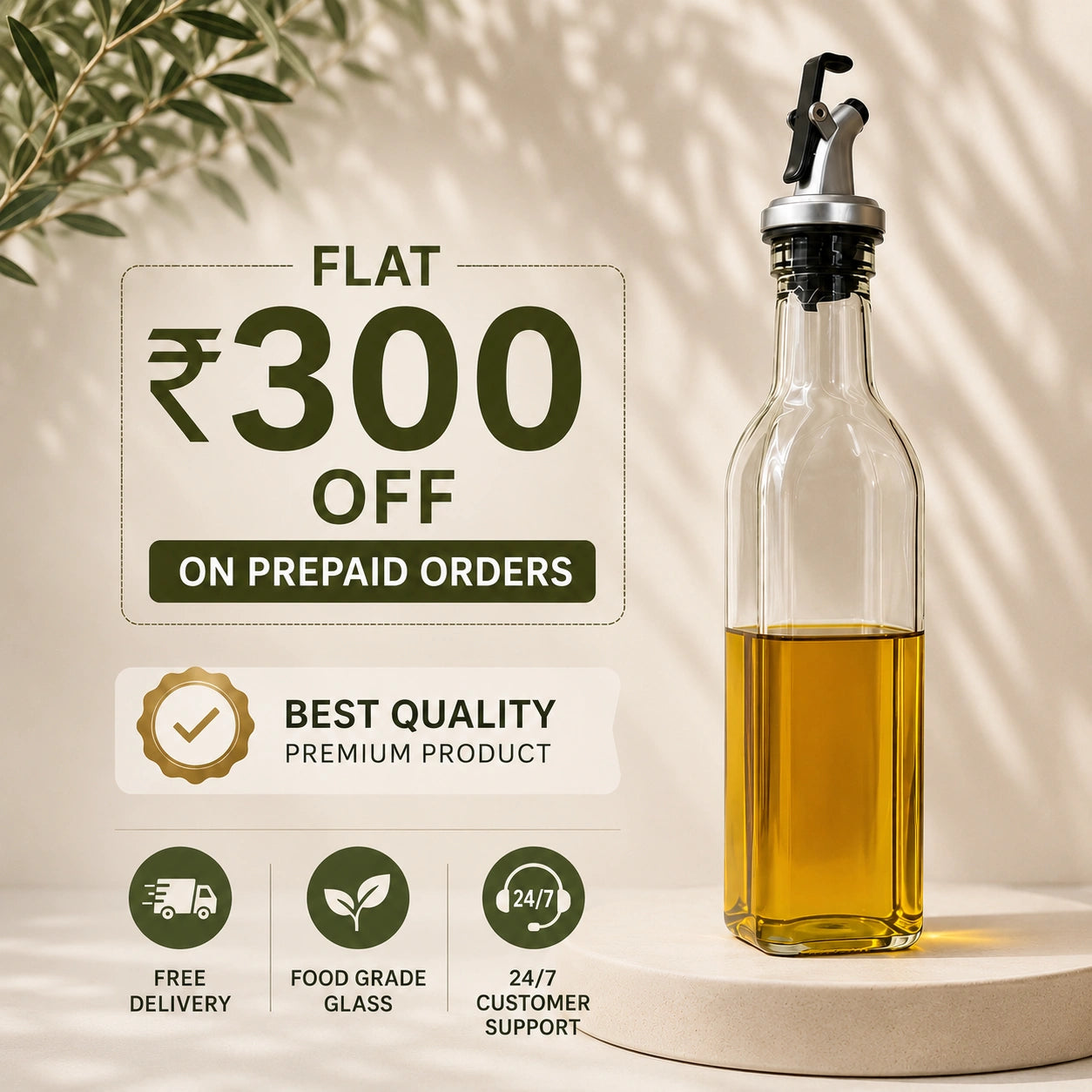 Glass Oil Dispenser Set