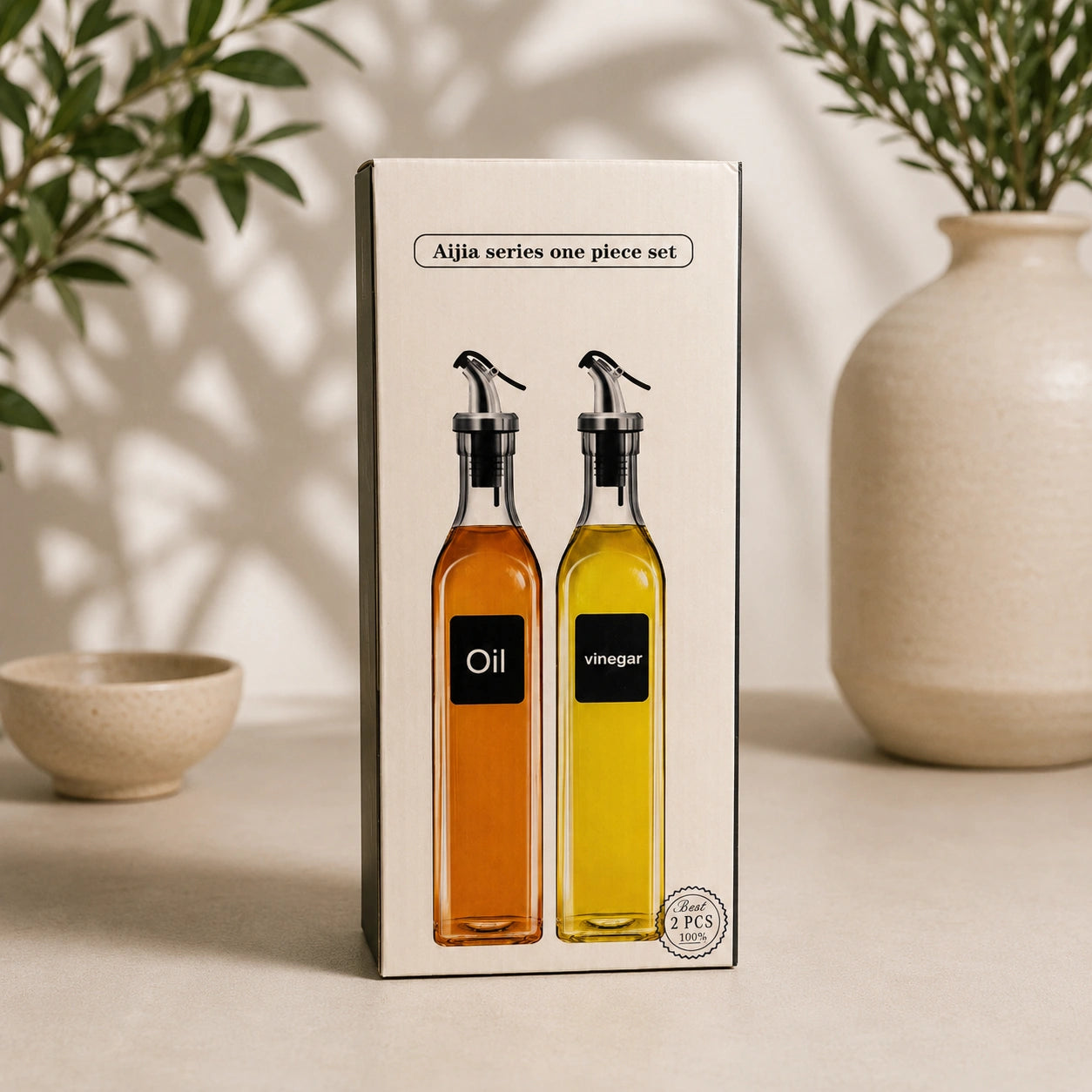 Glass Oil Dispenser Set